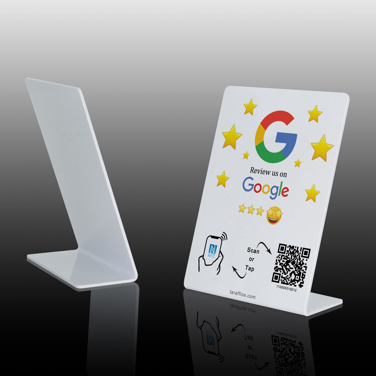 Plaque NFC Pour Avis Google – 10x10 Cm PVC, Administrable En Ligne, Fixation 3M, Idéal Pour Commerces Et Restaurants - 6